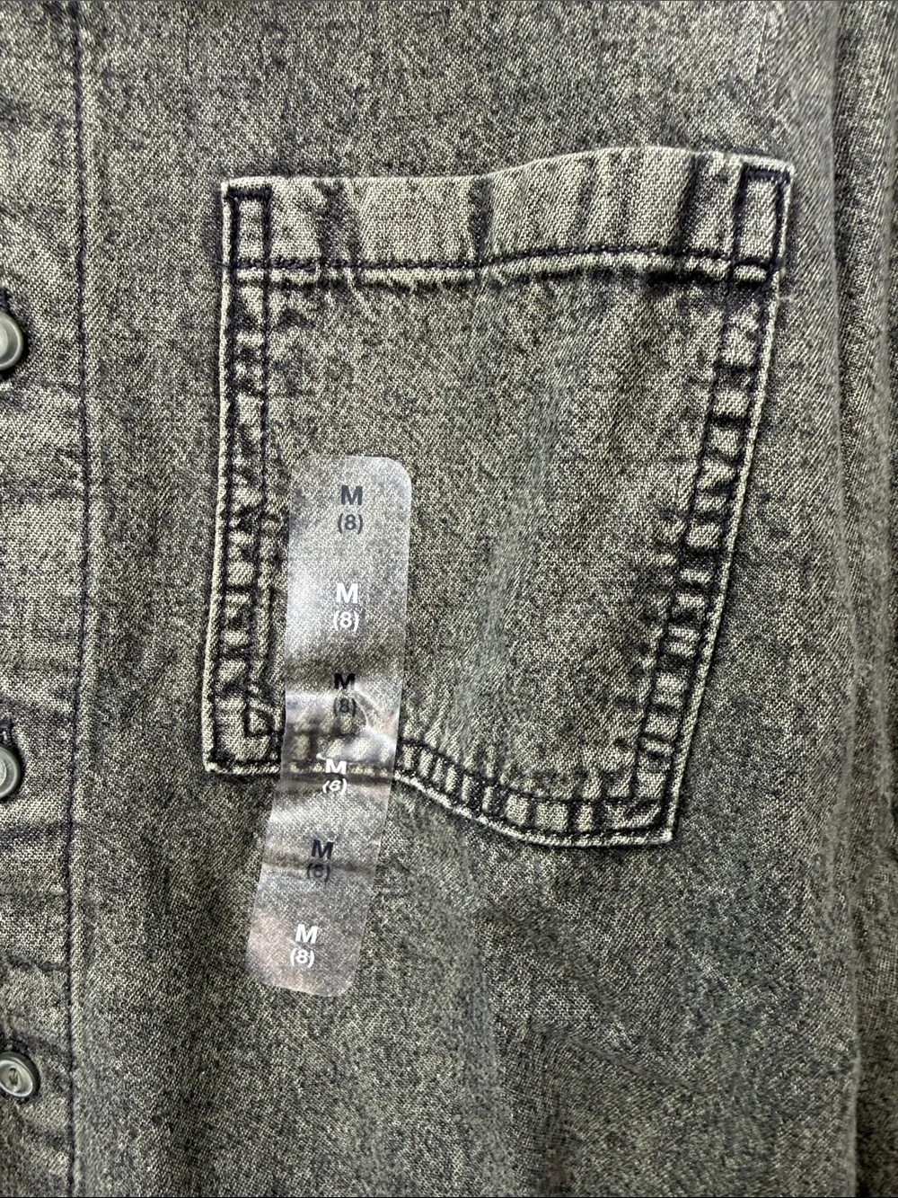 GAP Washed Charcoal Button-Down Denim Cotton Shirt